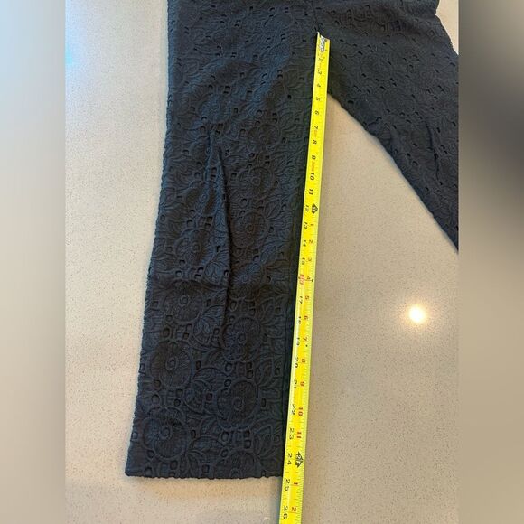 Elie Tahari Women's Black Floral Embroidered Lace Overlay Melissa Pants Size 4 - Picture 11 of 14